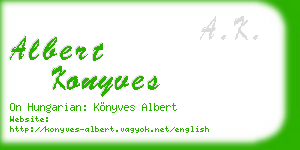 albert konyves business card