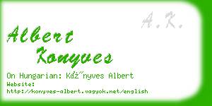 albert konyves business card